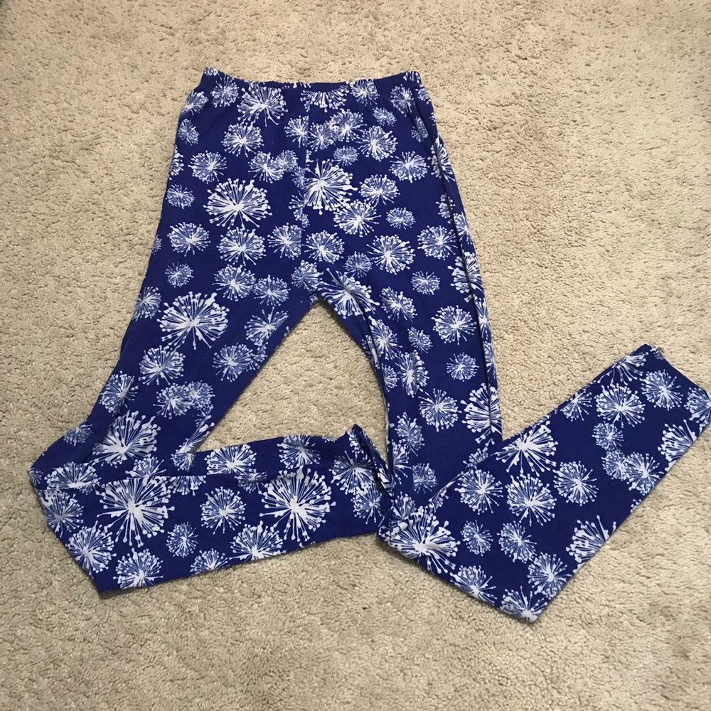SNOWFLAKE BLUE AND WHITE POLYESTER LEGGINGS